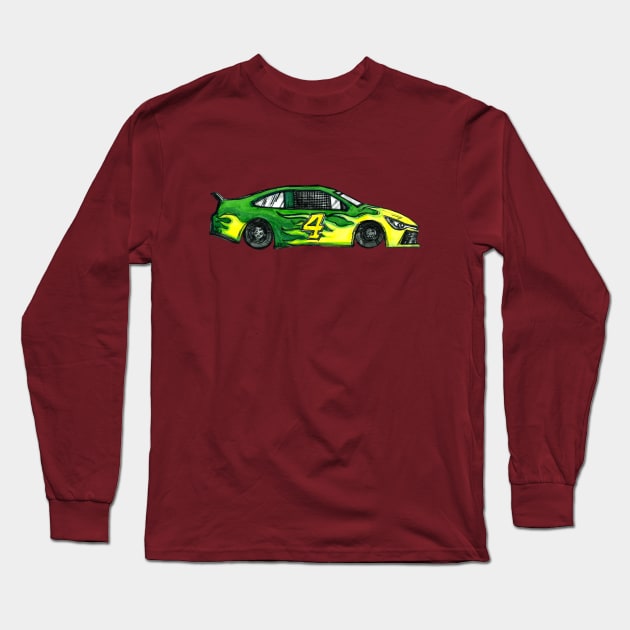 Green Racecar #4 Long Sleeve T-Shirt by enoogs